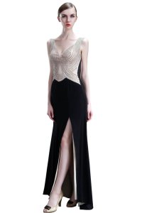 deep v neck gown